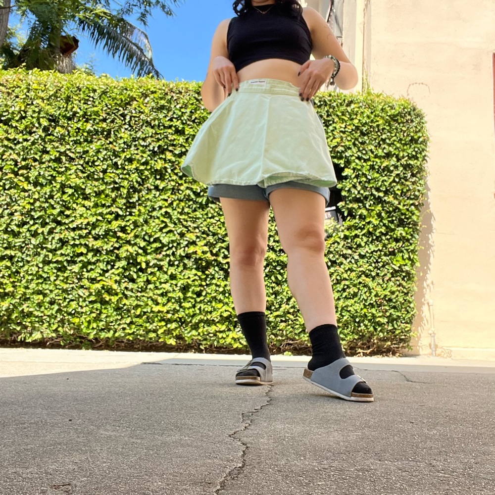 american apparel mint green circle skirt